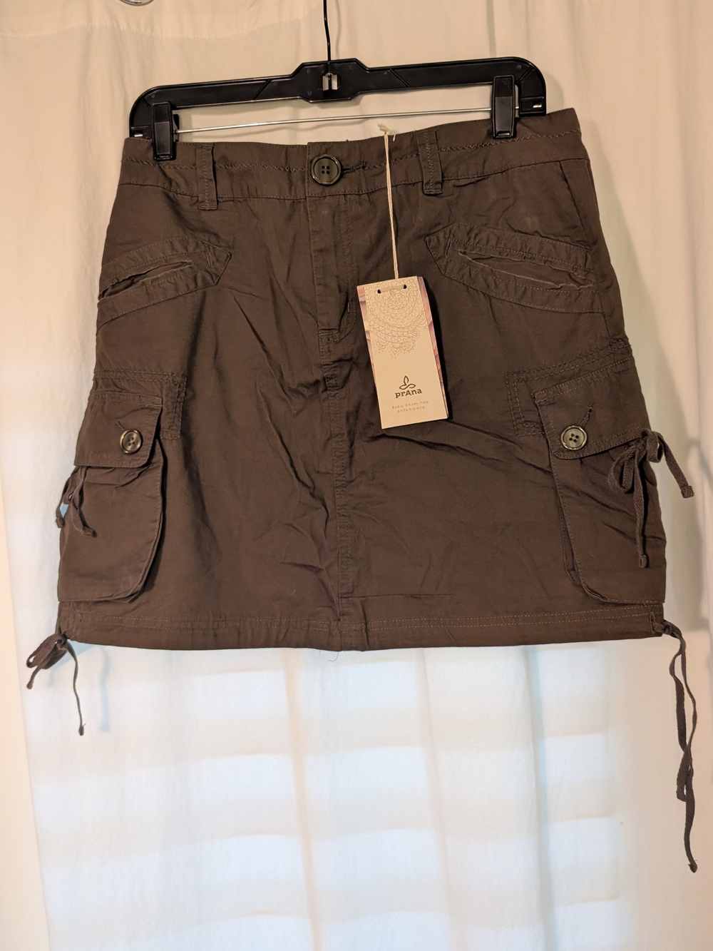 NWT prAna Ellia Cargo Skirt Utility Mini Women's Size 8